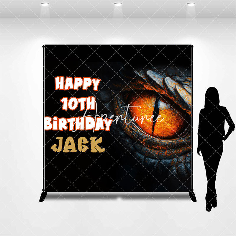 Aperturee - Aperturee Dragon Eye Scales Custom Name 10th Birthday Backdrop