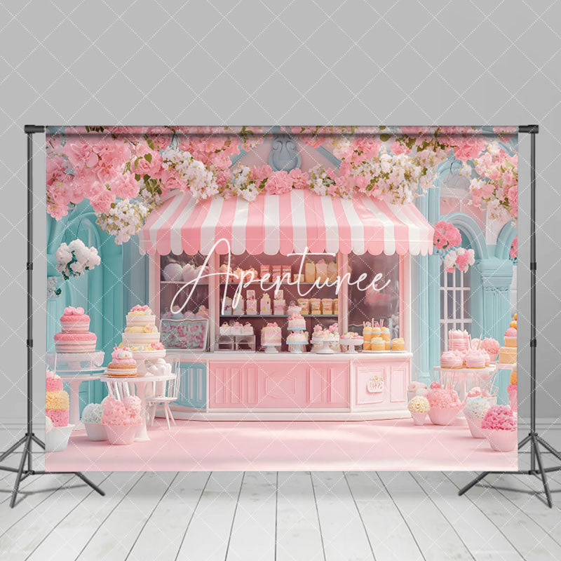 Aperturee - Aperturee Dreamlike Colorful Dessert Shop Cake Smash Backdrop