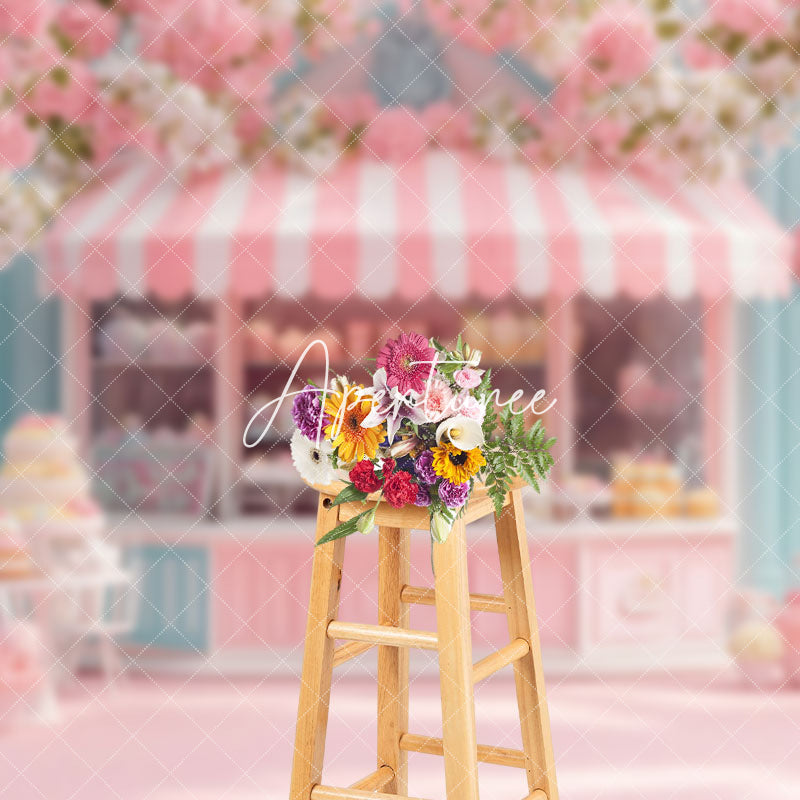 Aperturee - Aperturee Dreamlike Colorful Dessert Shop Cake Smash Backdrop