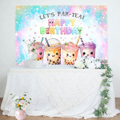 Aperturee - Aperturee Dreamlike Glitter Lets Partea Happy Birthday Backdrop