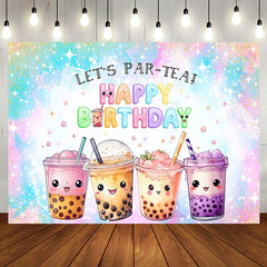 Aperturee - Aperturee Dreamlike Glitter Lets Partea Happy Birthday Backdrop