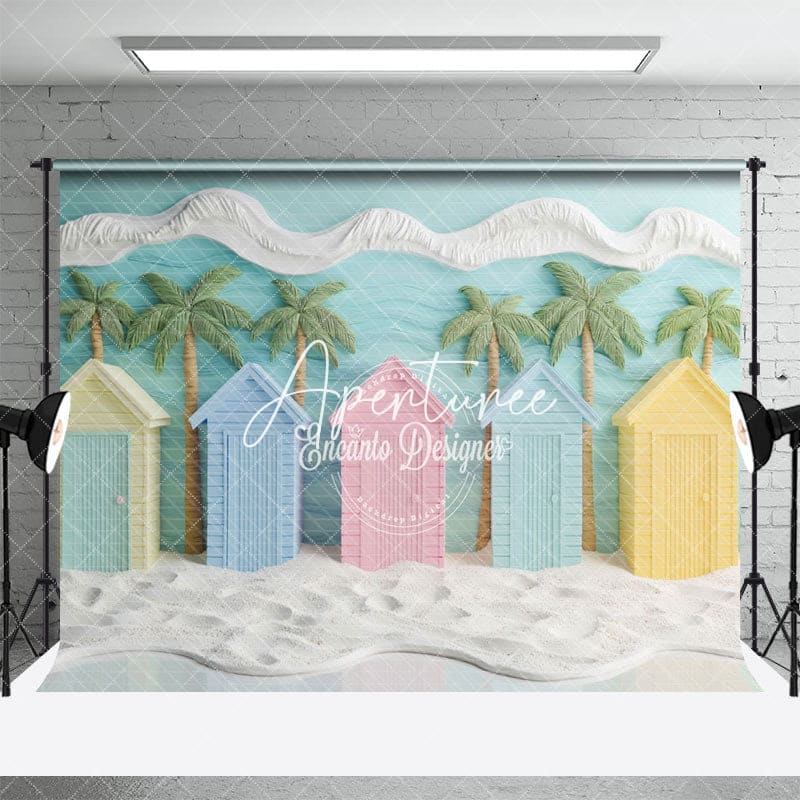 Aperturee - Aperturee Dreamy Beach Hut Scene Summer Vibe Vacation Backdrop