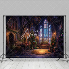 Aperturee - Aperturee Dreamy Christmas Tree Church Photography Backdrop