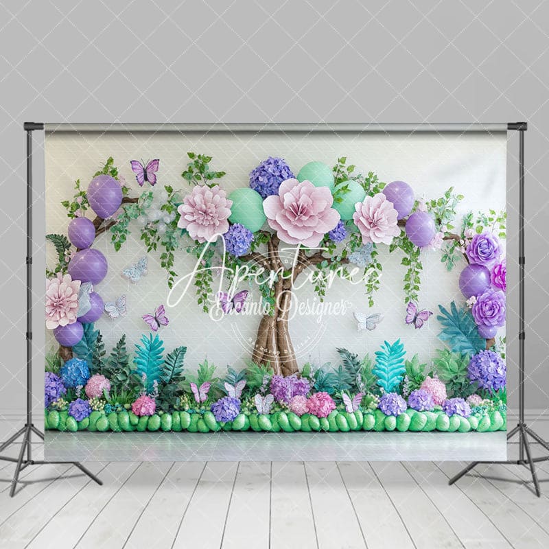 Aperturee - Aperturee Dreamy Floral Willow Nature Spring Photo Backdrop