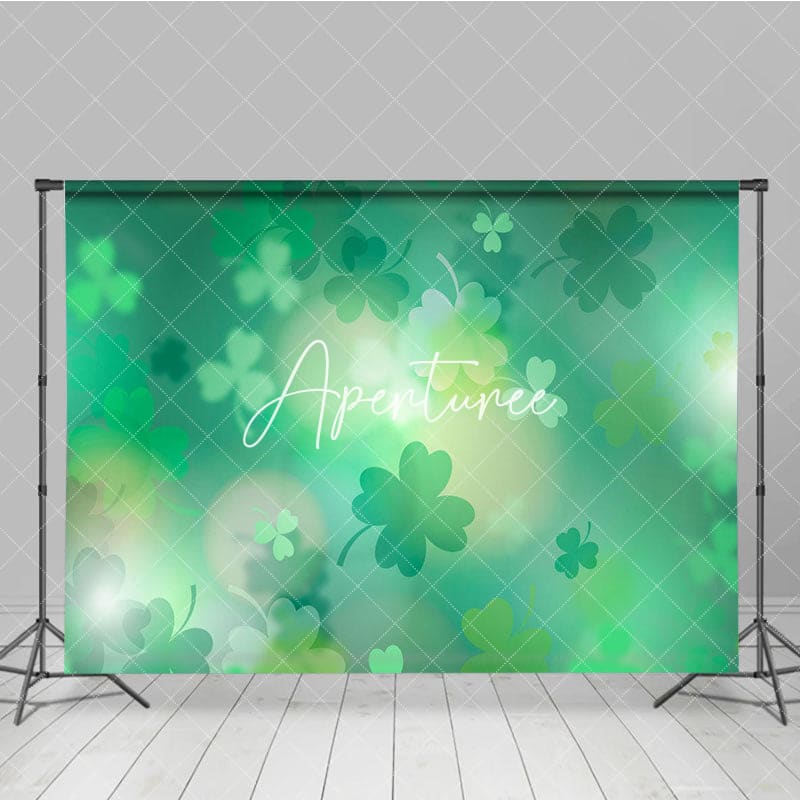 Aperturee - Aperturee Dreamy Gradient Green Clover St Patrick Backdrop