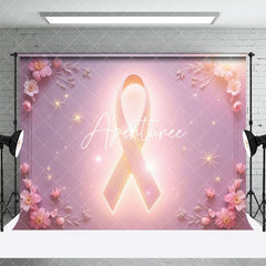 Aperturee - Aperturee Dreamy Pink Ribbon Flower Stars On Gradient Backdrop