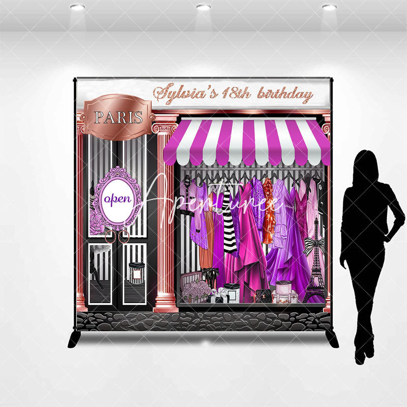 Aperturee - Aperturee Dress Boutique Custom Name 18th Birthday Backdrop