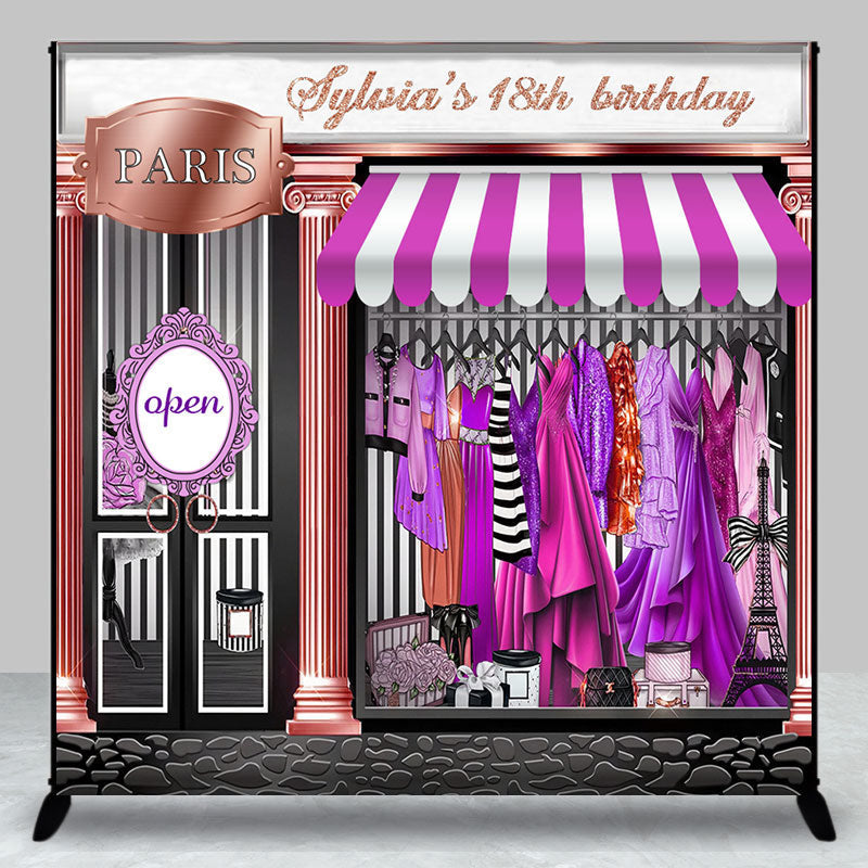 Aperturee - Aperturee Dress Boutique Custom Name 18th Birthday Backdrop