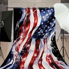 Aperturee - Aperturee Dripping American Flag Independence Day Sweep Backdrop