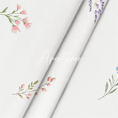 Aperturee - Aperturee Easter Watercolor Flowers Blooming Rectangle Tablecloth