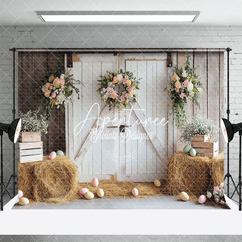 Aperturee - Aperturee Eggs Floral Doorway Rustic Elegant Festival Backdrop