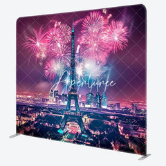 Aperturee - Aperturee Eiffel Tower Night City Scene Pillow Case Backdrop