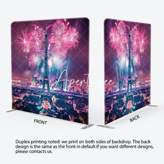 Aperturee - Aperturee Eiffel Tower Night City Scene Pillow Case Backdrop