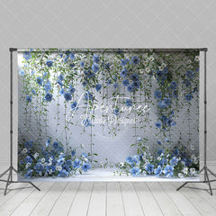 Aperturee - Aperturee Elegant Blue White Vine Flower Photography Backdrop