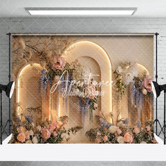 Aperturee - Aperturee Elegant Floral Archway Scene Accents Spring Backdrop