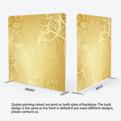 Aperturee - Aperturee Elegant Golden Leaf Carving Fabric Backdrop Cover