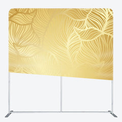 Aperturee - Aperturee Elegant Golden Leaf Carving Fabric Backdrop Cover