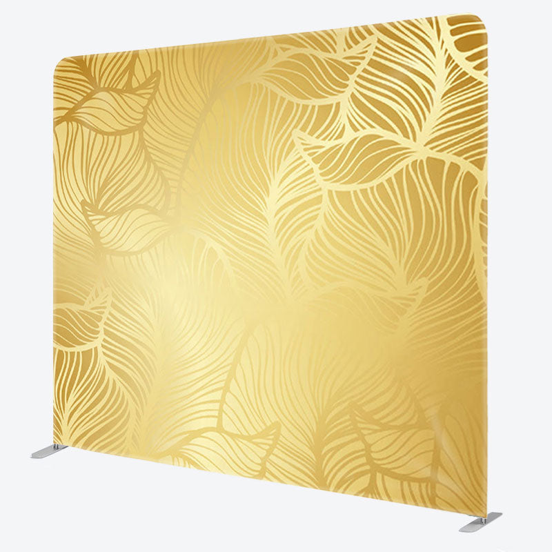 Aperturee - Aperturee Elegant Golden Leaf Carving Fabric Backdrop Cover