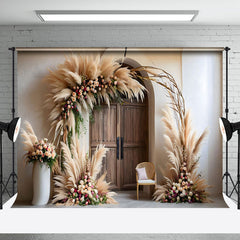 Aperturee - Aperturee Elegant Hay Archway Floral Decor Wedding Backdrop