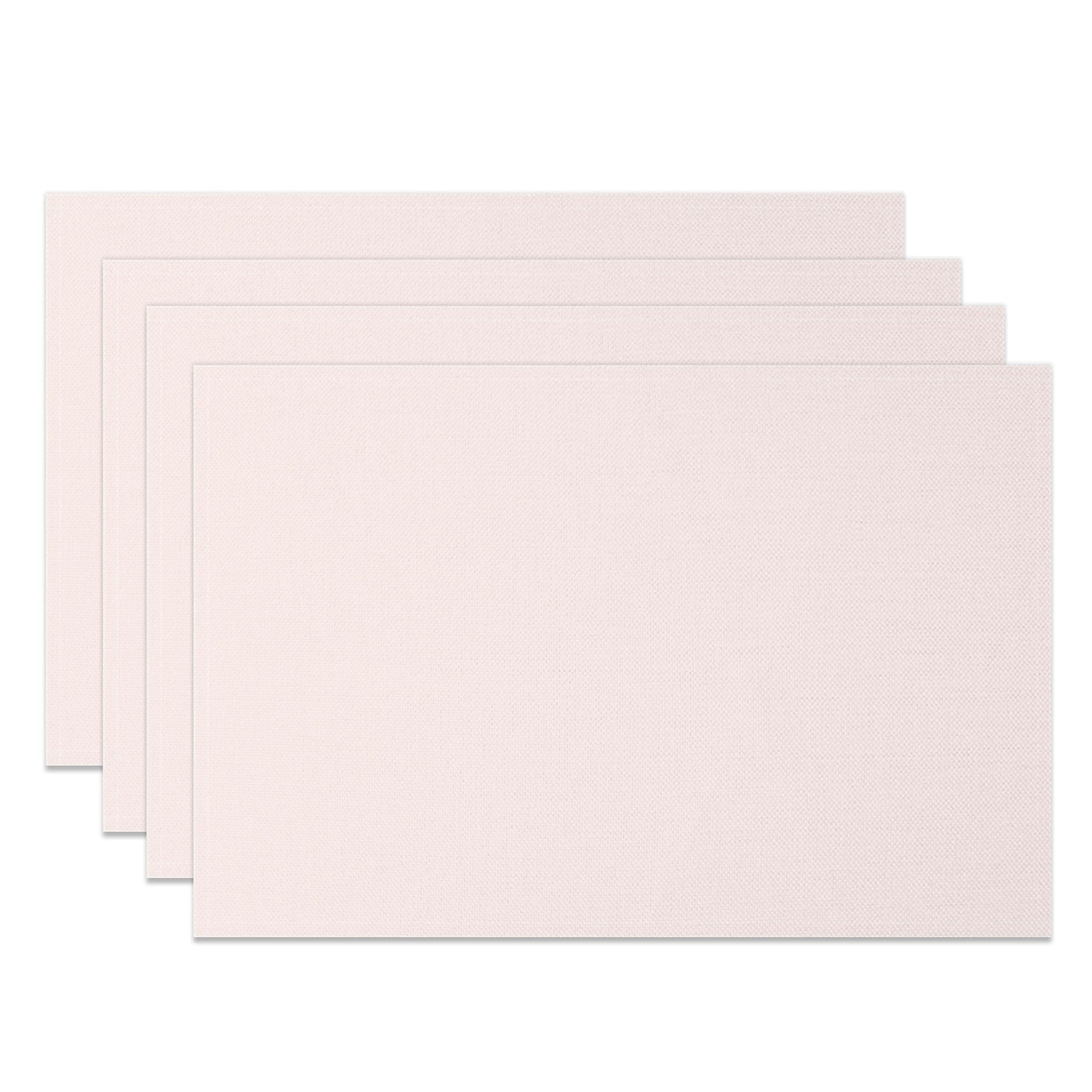 Aperturee - Aperturee Elegant Light Pink Solid Color Set Of 4 Placemats