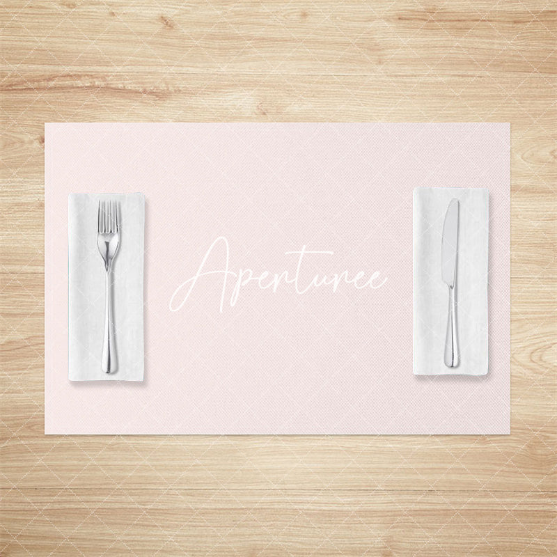 Aperturee - Aperturee Elegant Light Pink Solid Color Set Of 4 Placemats