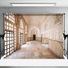 Aperturee - Aperturee Elegant Marble Hall With Arched Windows Backdrop