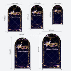 Aperturee - Aperturee Elegant Purple Mask Birthday Masquerade Arch Backdrop