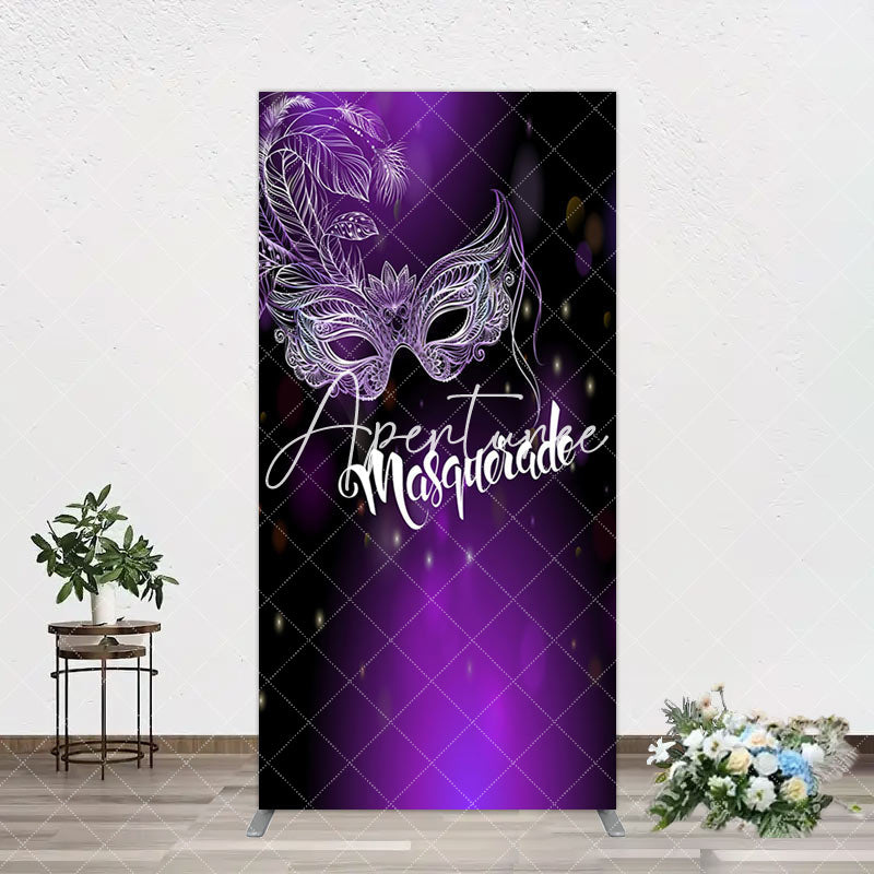 Aperturee - Aperturee Elegant Purple Mask Masquerade Birthday Arch Backdrop