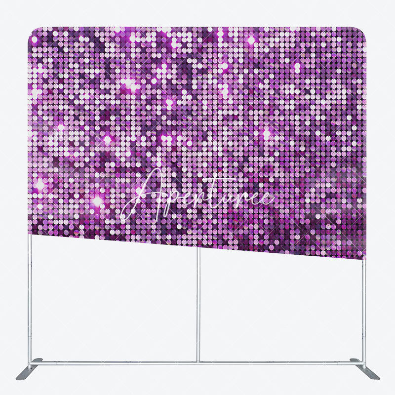 Aperturee - Aperturee Elegant Purple Sequins Glitter Pillow Cover Backdrop