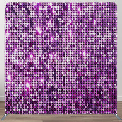 Aperturee - Aperturee Elegant Purple Sequins Glitter Pillow Cover Backdrop