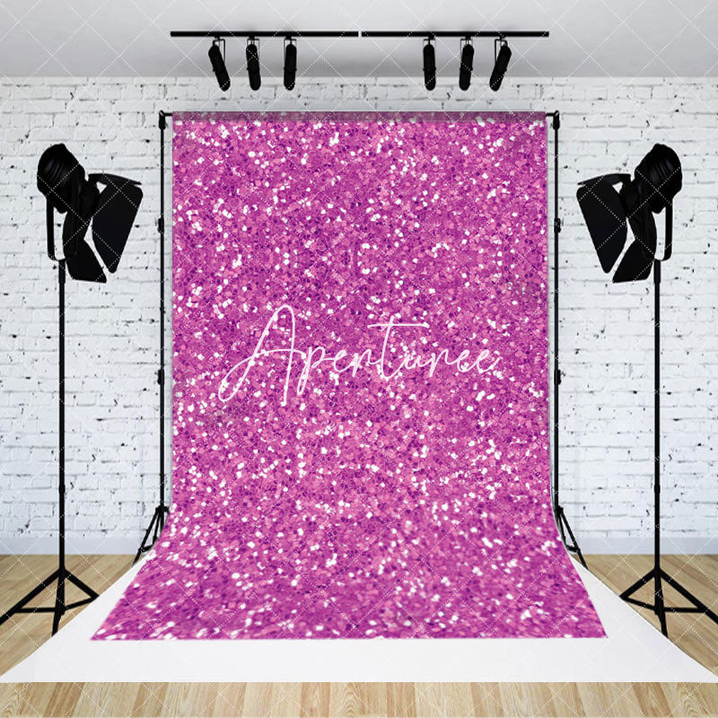 Aperturee - Aperturee Elegant Purple Silver Dots Twinkling Photo Backdrop