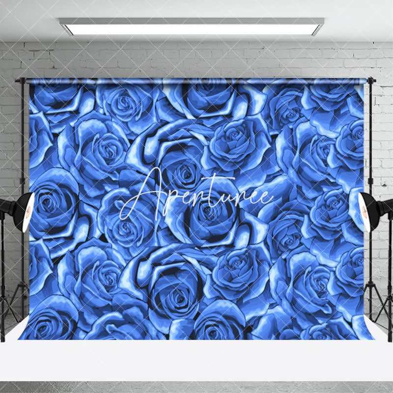 Aperturee - Aperturee Elegant Royal Blue Rose Fine Art Combo Set Backdrop