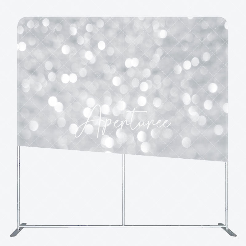 Aperturee - Aperturee Elegant Silver Bokeh Square Double-Sided Backdrop