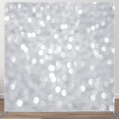 Aperturee - Aperturee Elegant Silver Bokeh Square Double-Sided Backdrop