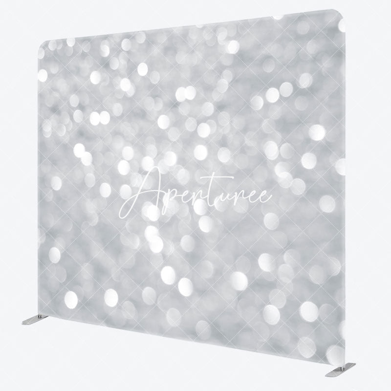 Aperturee - Aperturee Elegant Silver Bokeh Square Double-Sided Backdrop