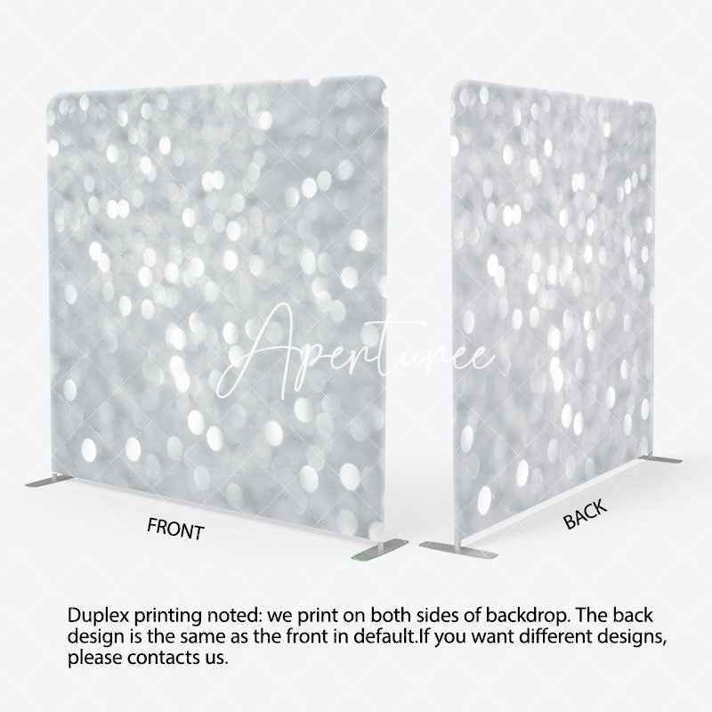 Aperturee - Aperturee Elegant Silver Bokeh Square Double-Sided Backdrop