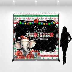 Aperturee - Aperturee Elephant Custom Name Christmr Family Reunion Backdrop