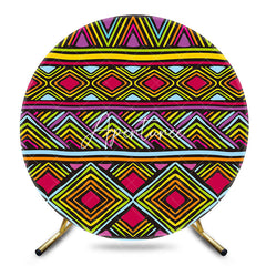 Aperturee - Aperturee Ethnic Geometric Pattern Round Ethiopian Backdrop