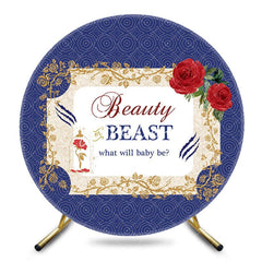 Aperturee - Aperturee Fairy Beauty Beast Floral Round Baby Shower Backdrop