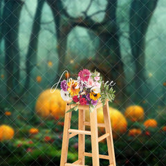 Aperturee - Aperturee Fairy Mystical Weird Forest Floral Halloween Backdrop