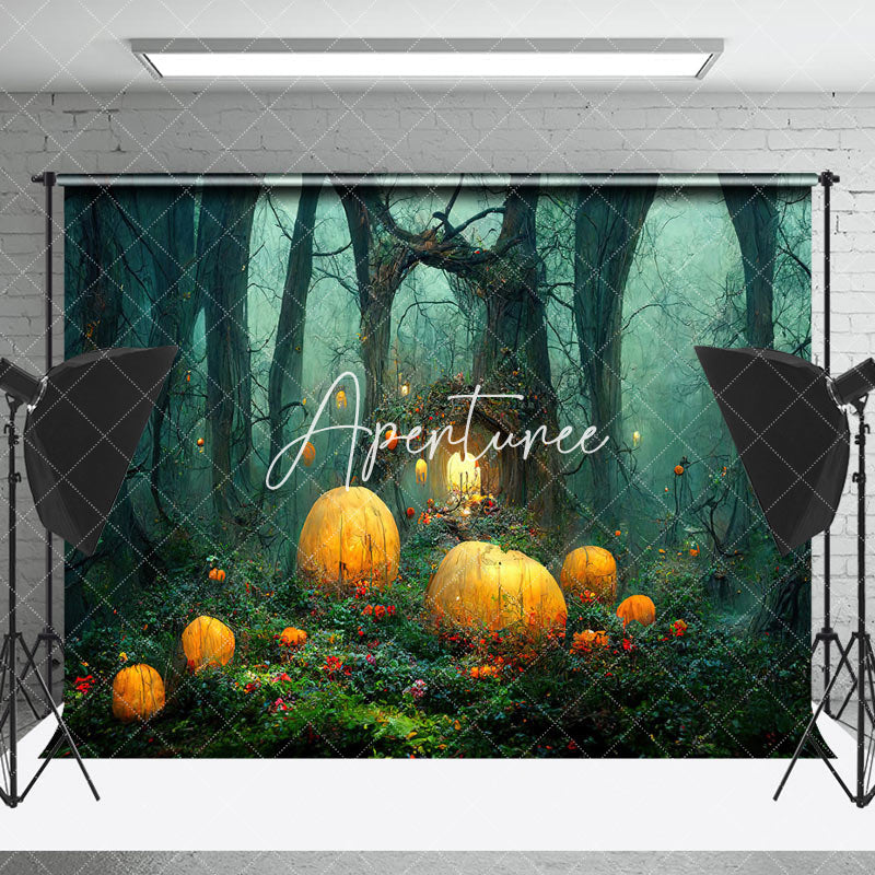 Aperturee - Aperturee Fairy Mystical Weird Forest Floral Halloween Backdrop