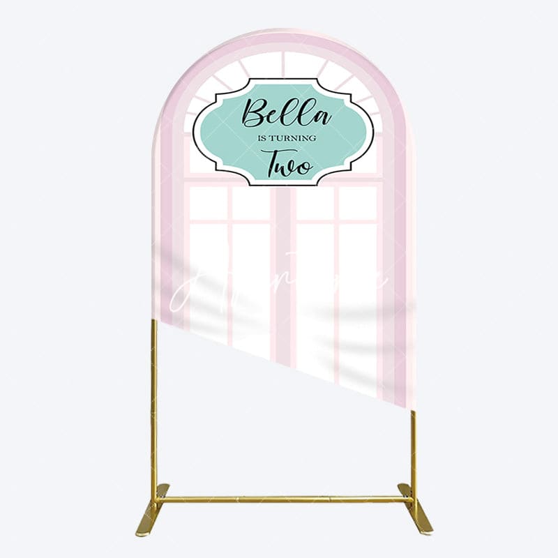 Aperturee - Aperturee Fairy Pink Window 2bd Birthday Party Arch Backdrop