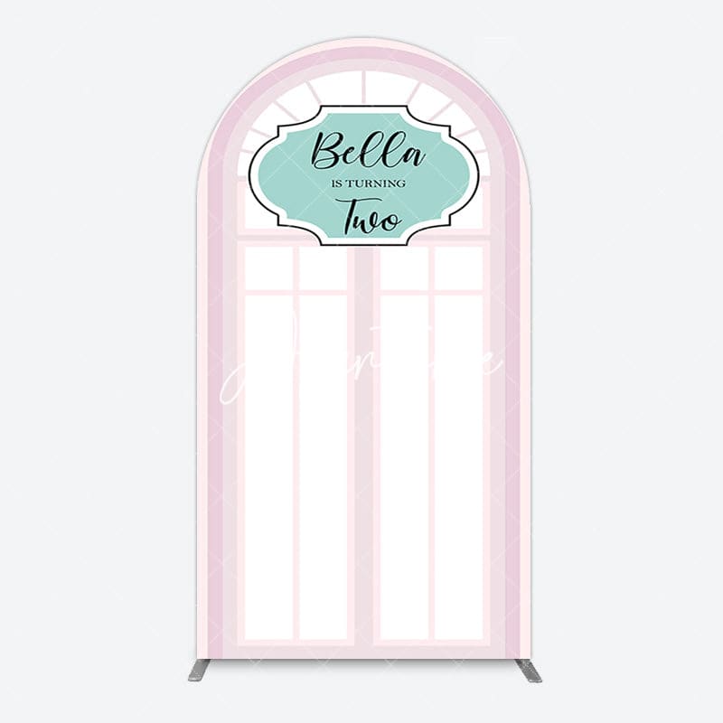 Aperturee - Aperturee Fairy Pink Window 2bd Birthday Party Arch Backdrop