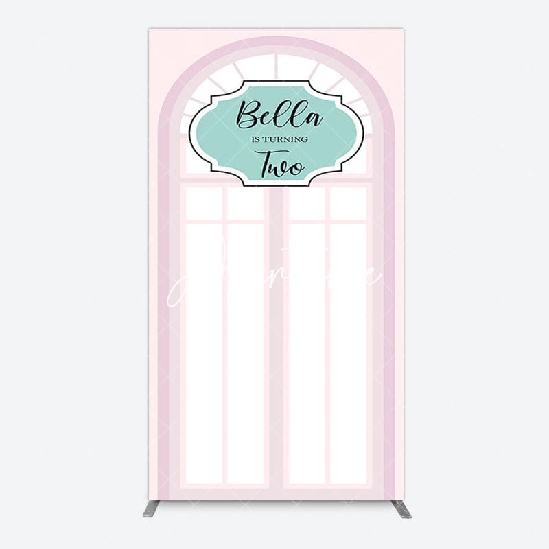 Aperturee - Aperturee Fairy Pink Window 2bd Birthday Party Rectangle Backdrop