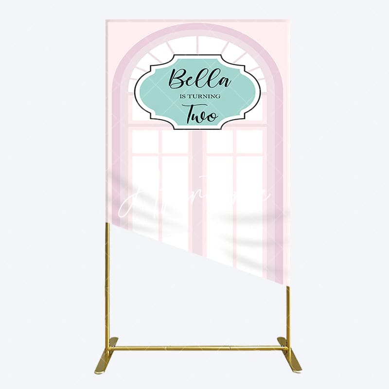 Aperturee - Aperturee Fairy Pink Window 2bd Birthday Party Rectangle Backdrop