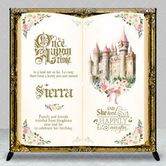 Aperturee - Aperturee Fairy Tale Book Castle Custom Name Birthday Backdrop