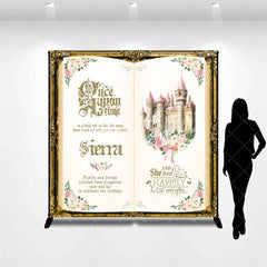 Aperturee - Aperturee Fairy Tale Book Castle Custom Name Birthday Backdrop