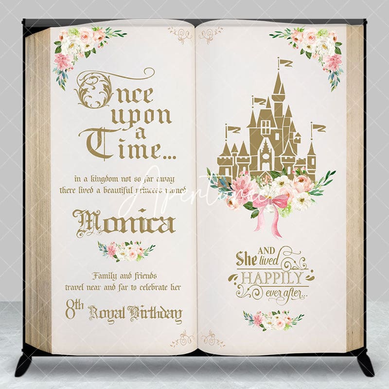 Aperturee - Aperturee Fairy Tale Book Custom Name 8th Birthday Backdrop