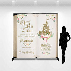 Aperturee - Aperturee Fairy Tale Book Custom Name 8th Birthday Backdrop