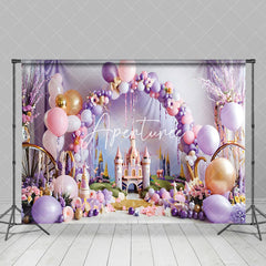 Aperturee - Aperturee Fairy Tale Castle Arch Balloons Cake Smash Backdrop